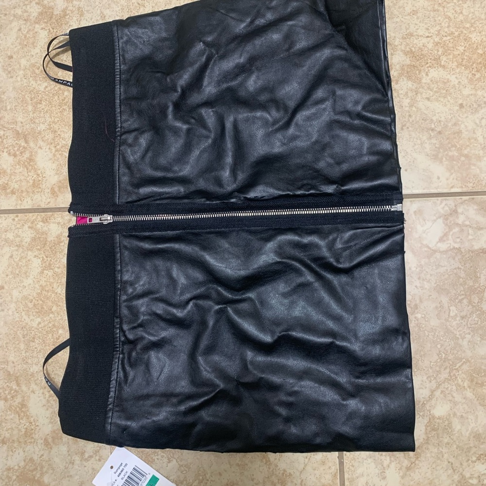 Rampage Black Leather Skirt with Zipper Accent NWT orig $39
